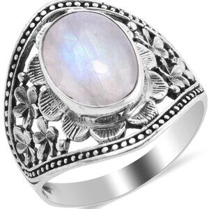 Stylish Bali Legacy Kuisa Rainbow Moonstone Ring